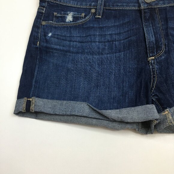 PAIGE 5 Pocket Tyson Destructed JIMMY JIMMY Cuffed Hem Distressed Denim Shorts - Picture 9 of 12